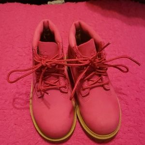 Girl's Pink Timberlands